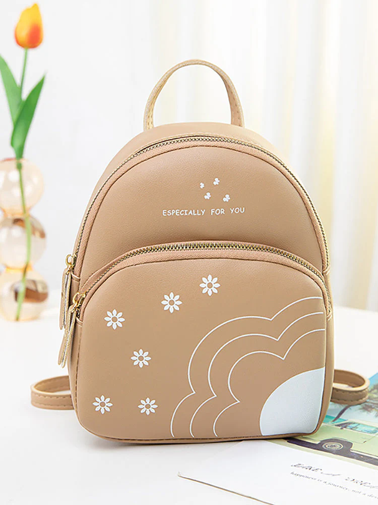 Flower Letter Print Backpack - Image 7