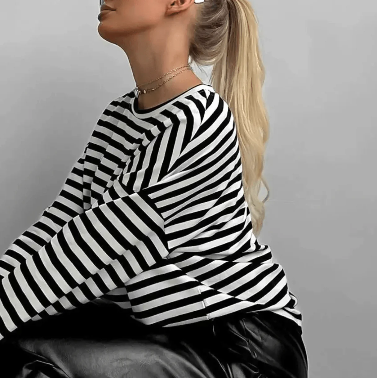 Formal Choice Striped Long Sleeve Top - Image 3