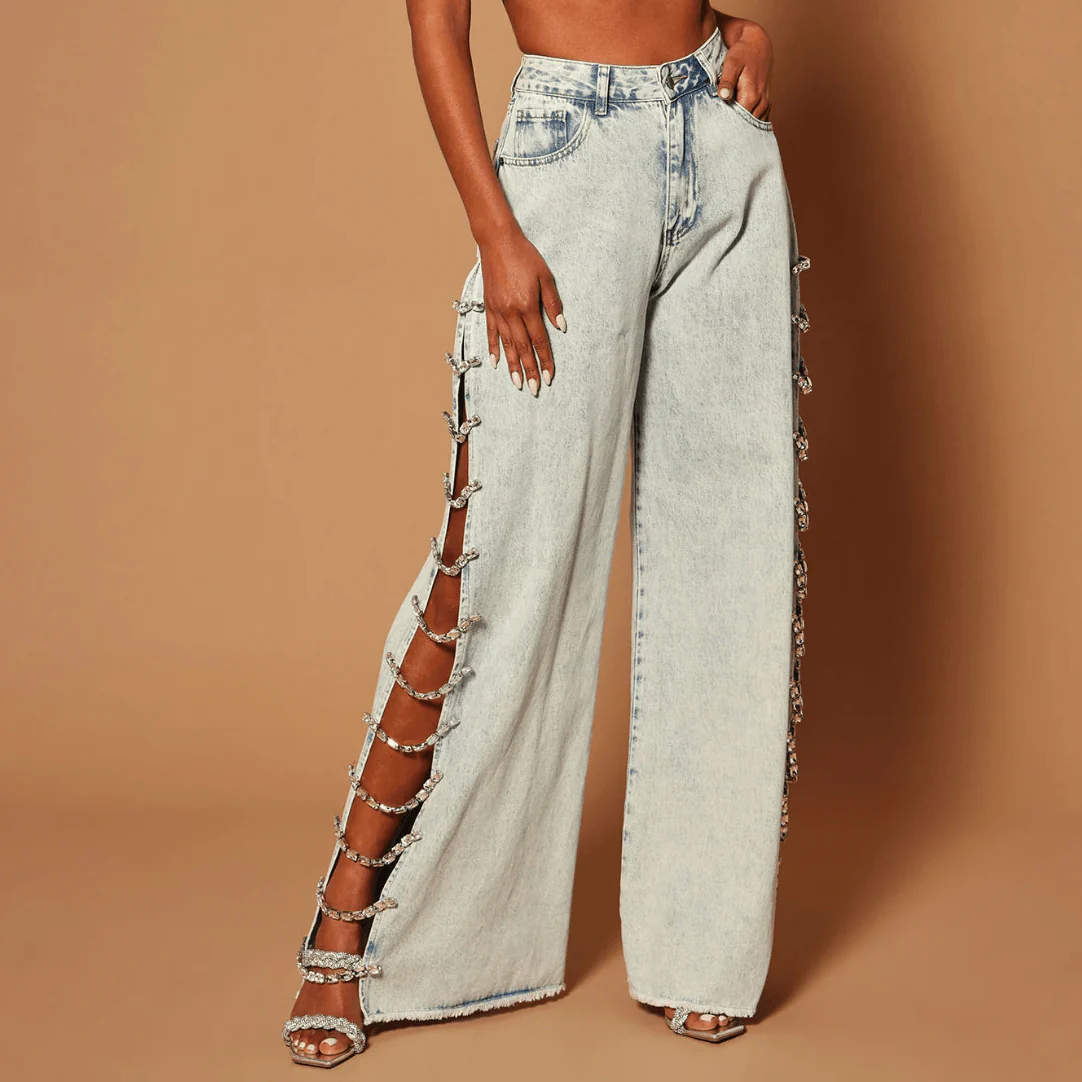 Free Somebody Diamond Embellished Jeans - Image 9