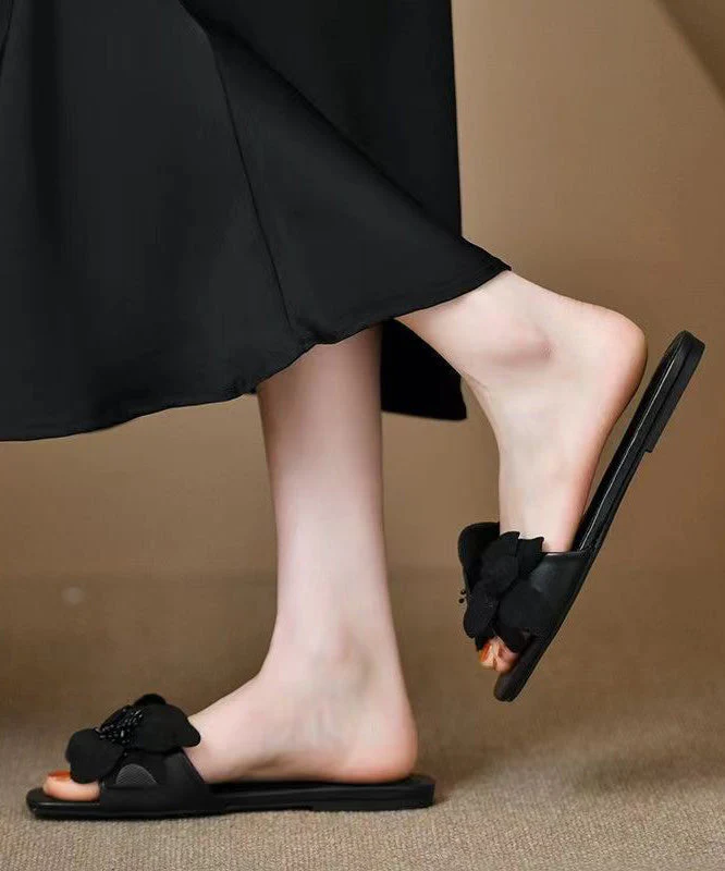 French Rose Petal Open Toe Slide Sandals - Image 4