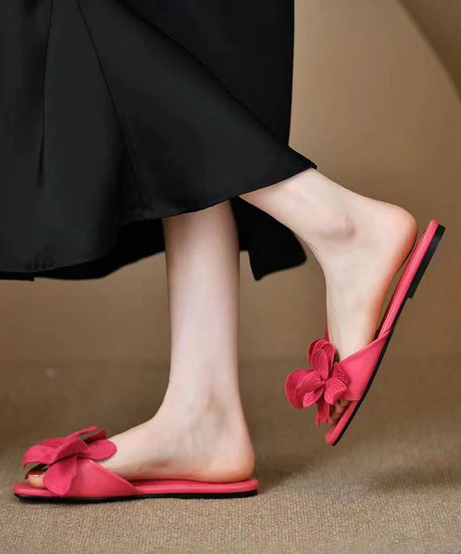 French Rose Petal Open Toe Slide Sandals - Image 5