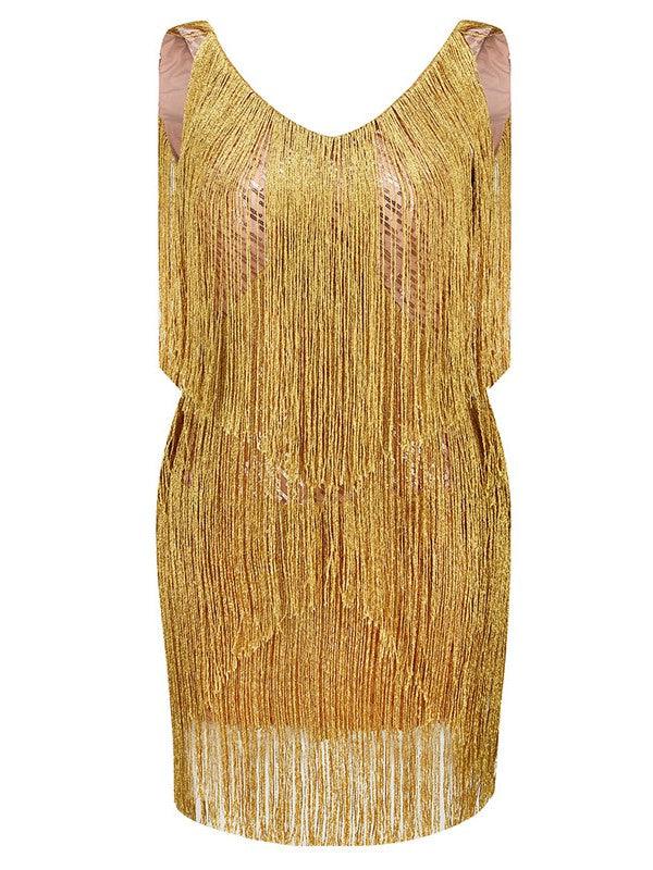 Frida V Neck Sequin Fringe Mini Dress - Image 6