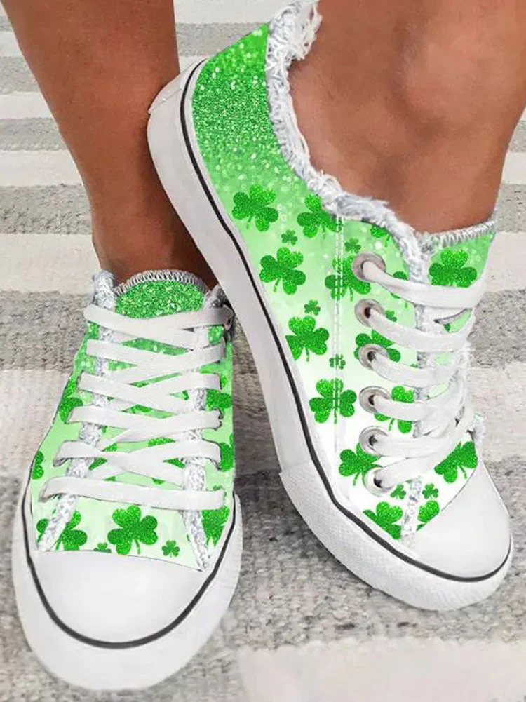 Fringe Lace Up Canvas Sneakers - Image 5