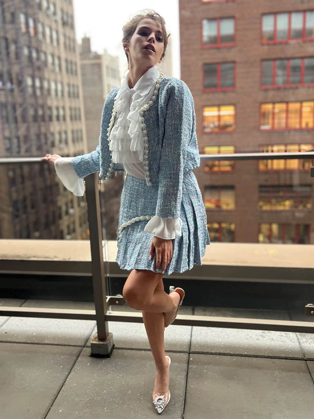 FULTON Jacket & Skirt Set in Blue - Image 11