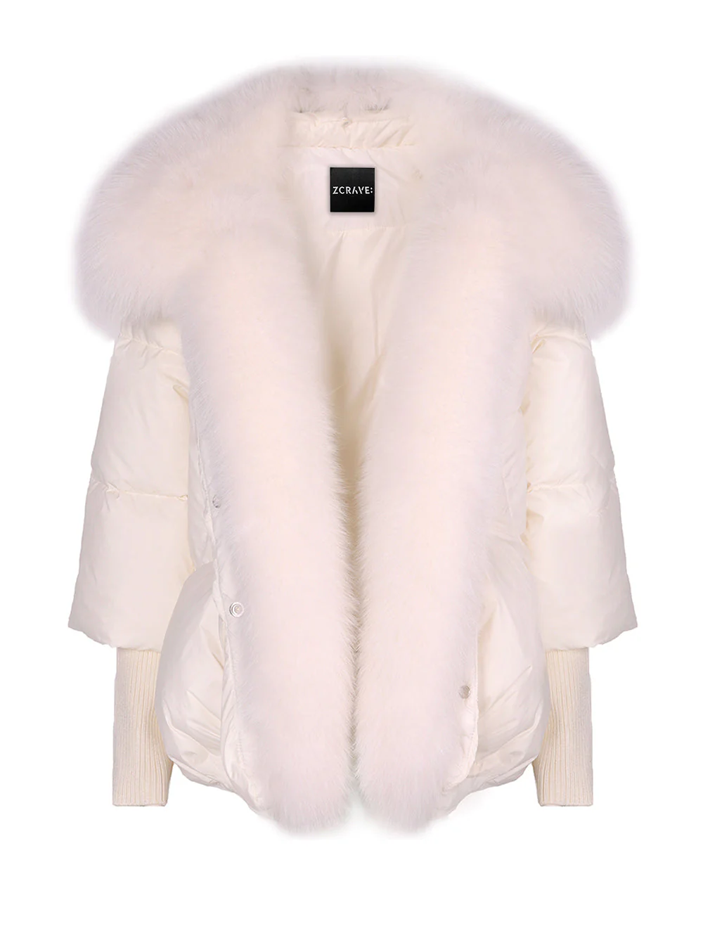 Fur Trim Puffer Jacket in White - Image 15