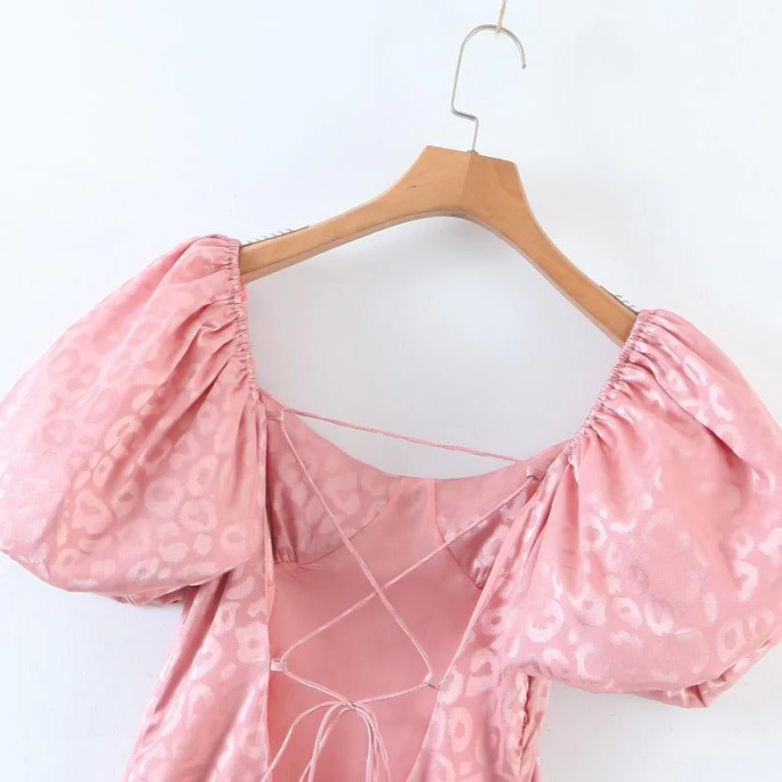 Georgina Puff Sleeve Mini Dress - Image 6