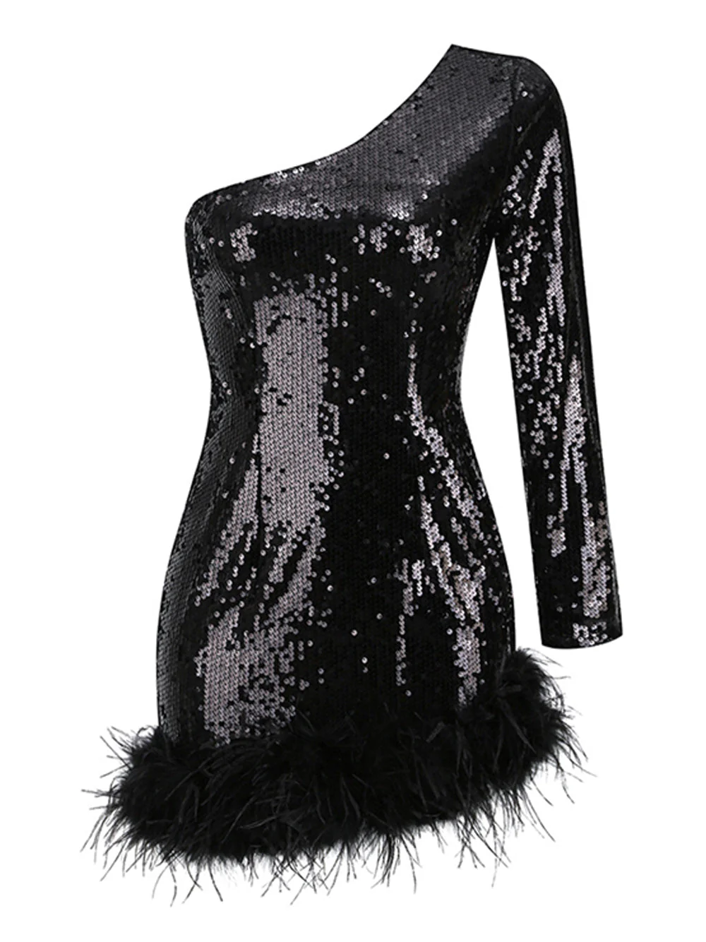 GERLA Sequins & Feathers Mini Dress - Image 4