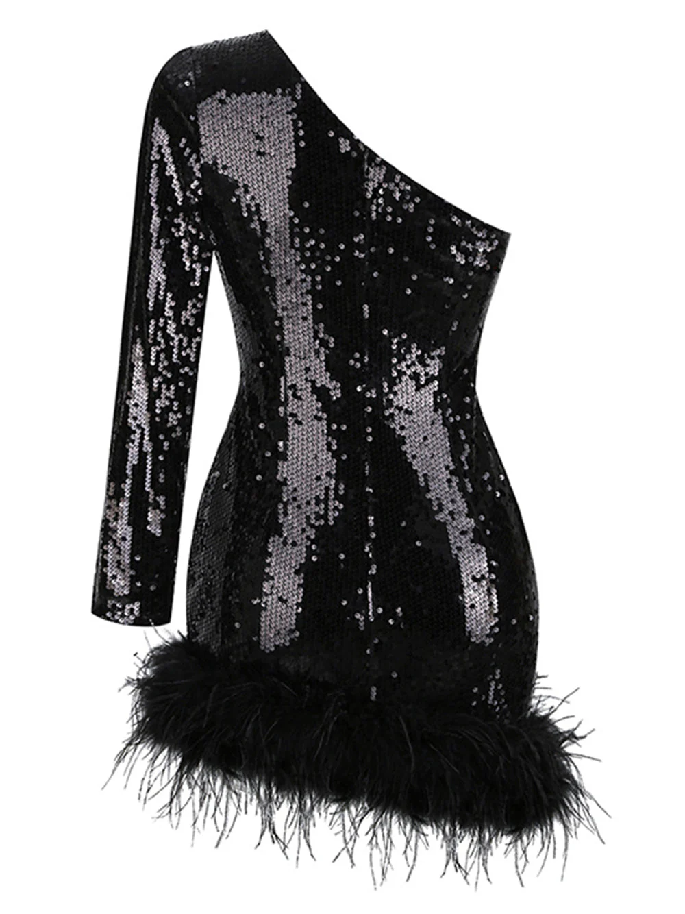 GERLA Sequins & Feathers Mini Dress - Image 5