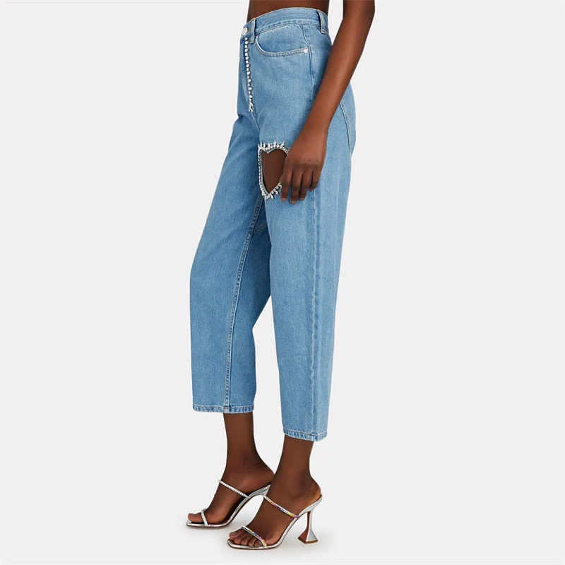 Girly Touch Crystal Heart Relaxed-Fit Jeans - Image 6
