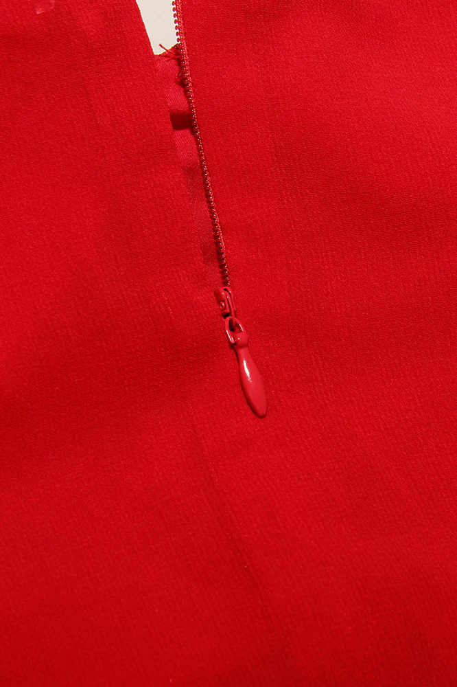 Glamorous Solid Sweetheart Summer Chiffon Mini Sundress - Red - Image 8
