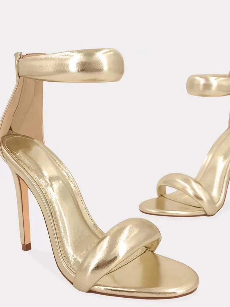 Gold Ankle Strap Sandals - Image 8