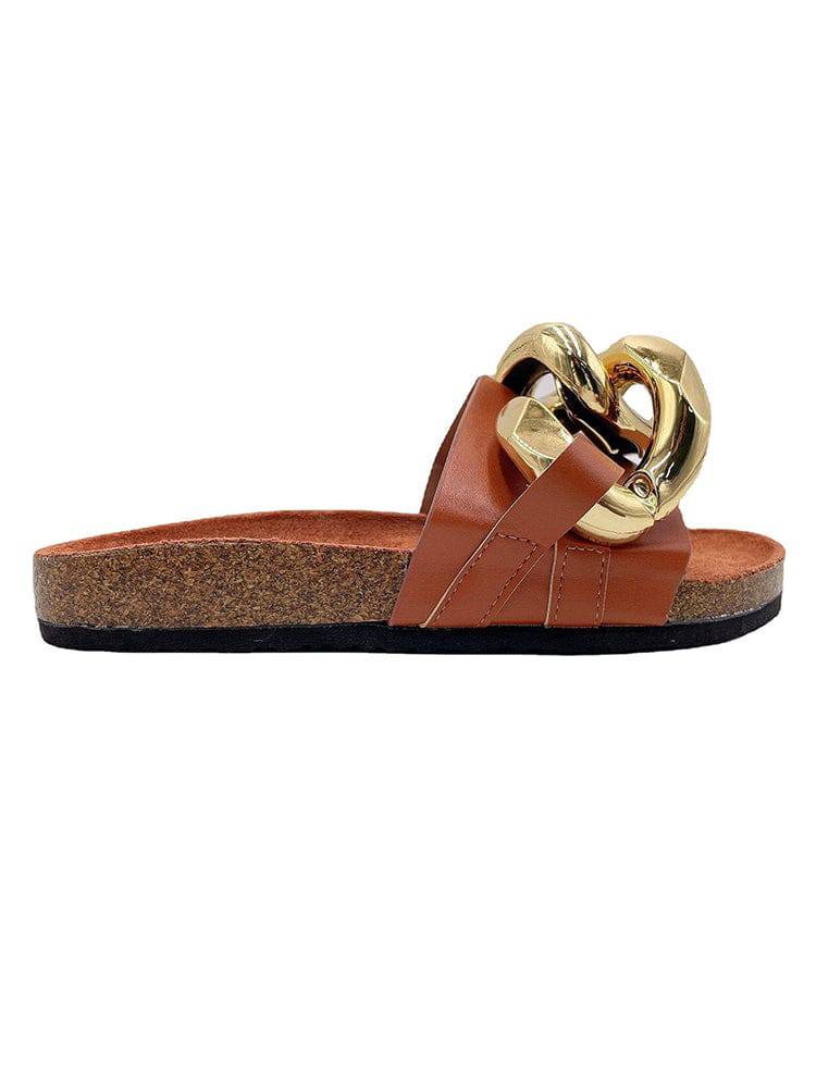 Gold Chain Flat Heel Slipper - Image 6