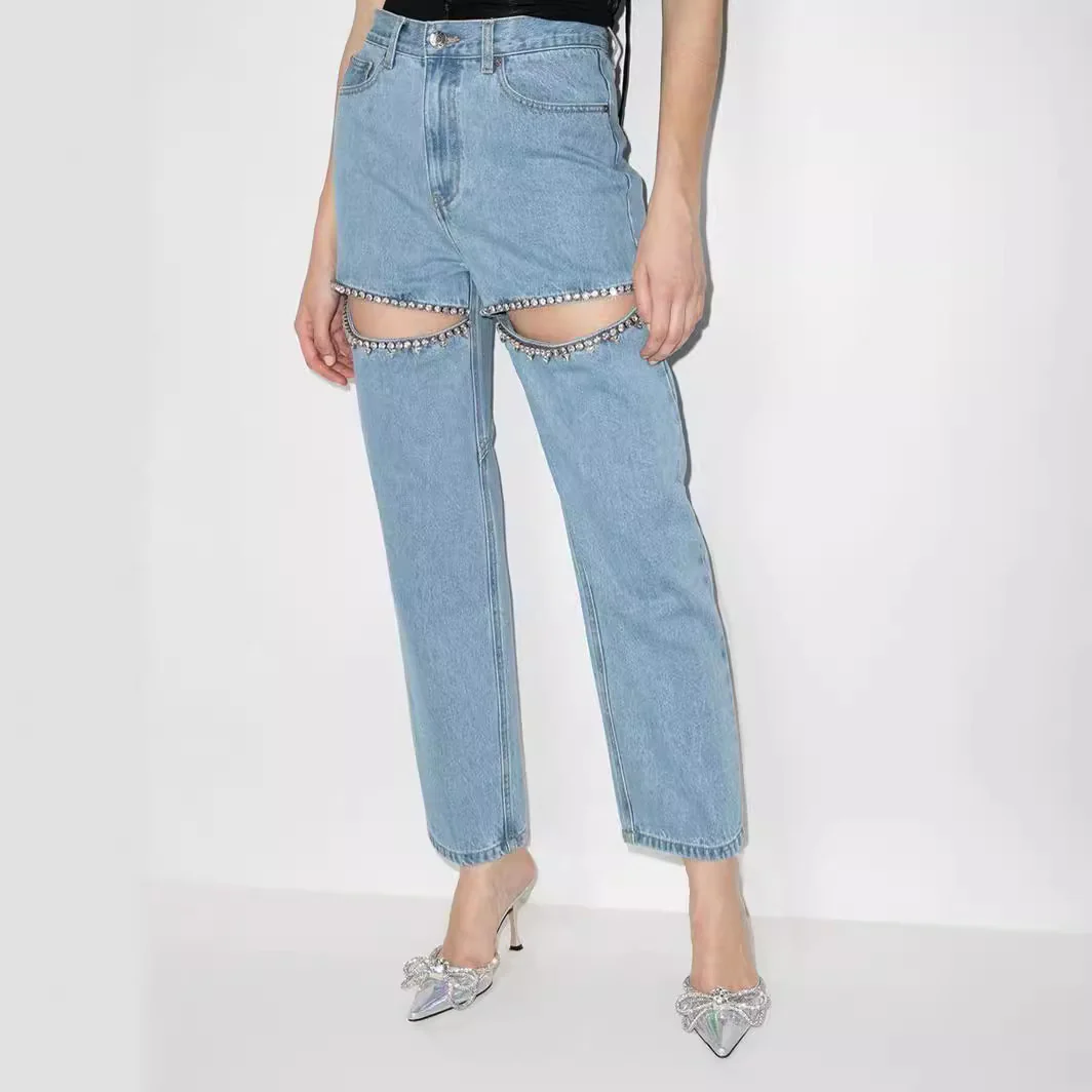 Gorgeous You Embellished Cutout High-Rise Jeans - Image 4
