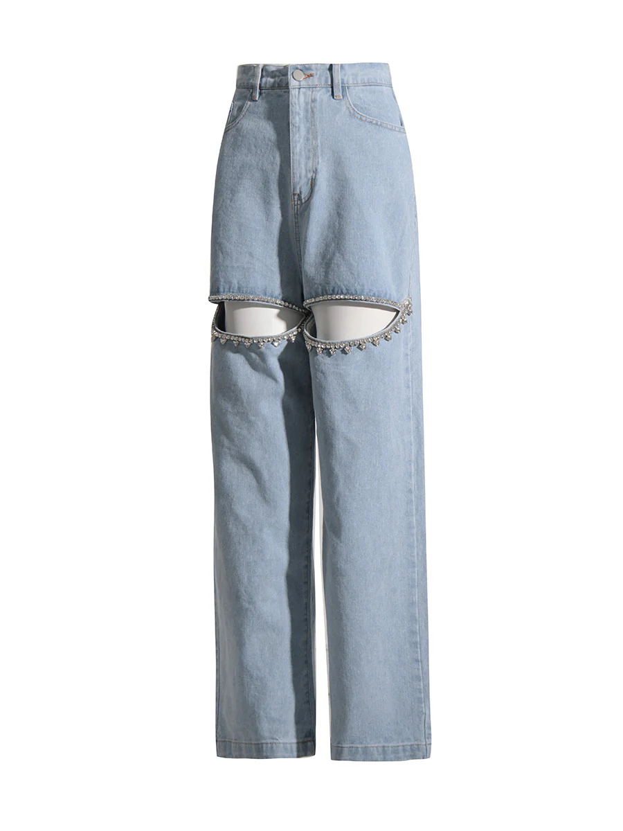 Gorgeous You Embellished Cutout High-Rise Jeans - Image 7