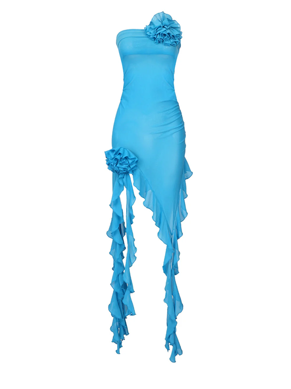 GOTA Ruffle Dress in Turquoise - Image 10