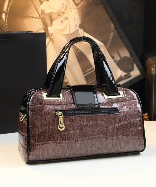 Gradient Color Solid Durable Faux Leather Tote Handbag - Image 4