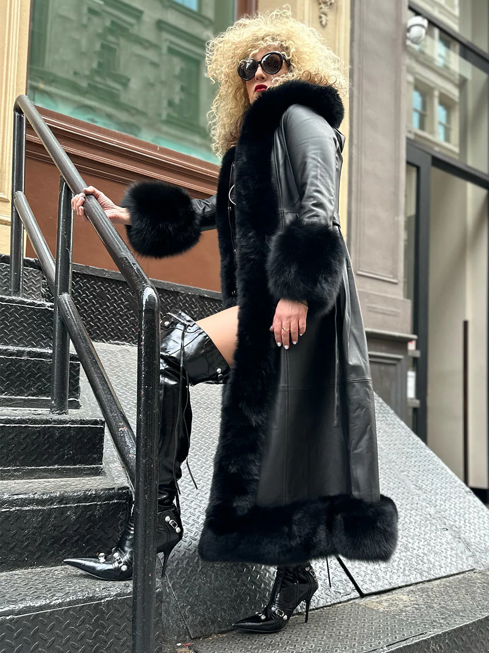 GUNZ Faux Fur Genuine Leather Coat - Image 8