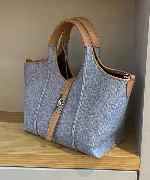 Handmade Khaki Durable Faux Leather Tote Handbag - Image 4