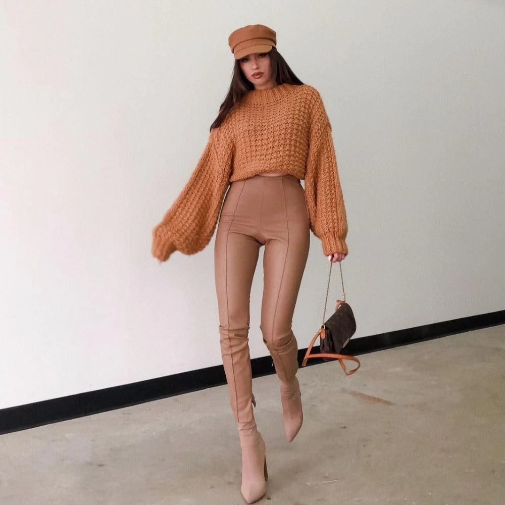 Helena Faux Leather Pants - Image 9