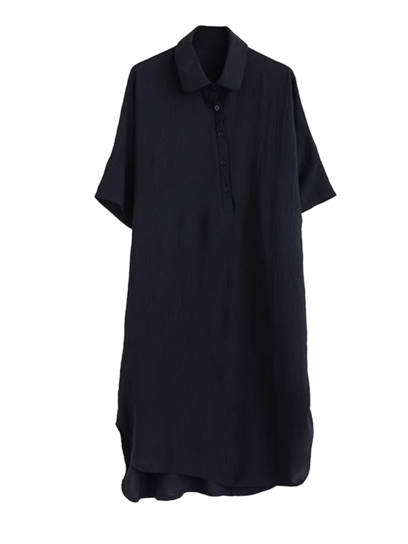 High Quality Solid Color Shirt Dress - Image 4