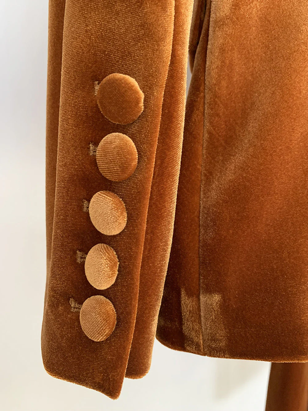 HINIYA Velvet Blazer & Flared Pants Set in Brown - Image 15