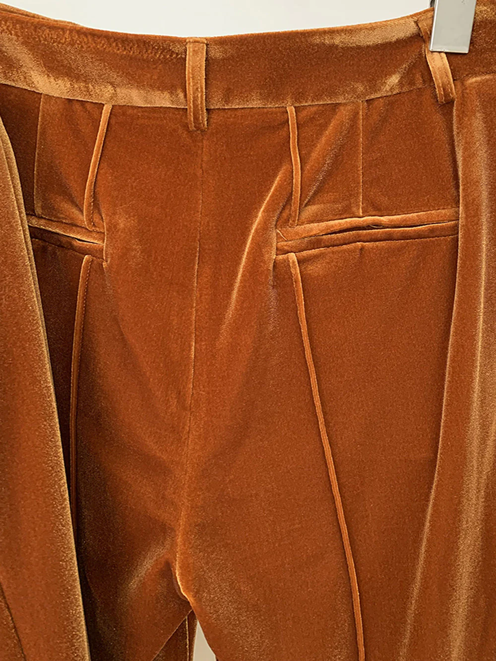 HINIYA Velvet Blazer & Flared Pants Set in Brown - Image 16