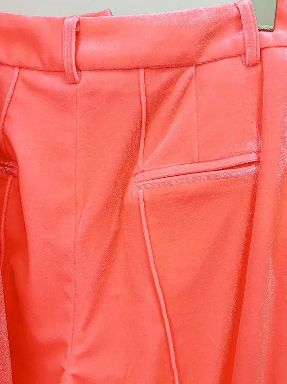 HINIYA Velvet Blazer & Flared Pants Set in Peach Pink - Image 13