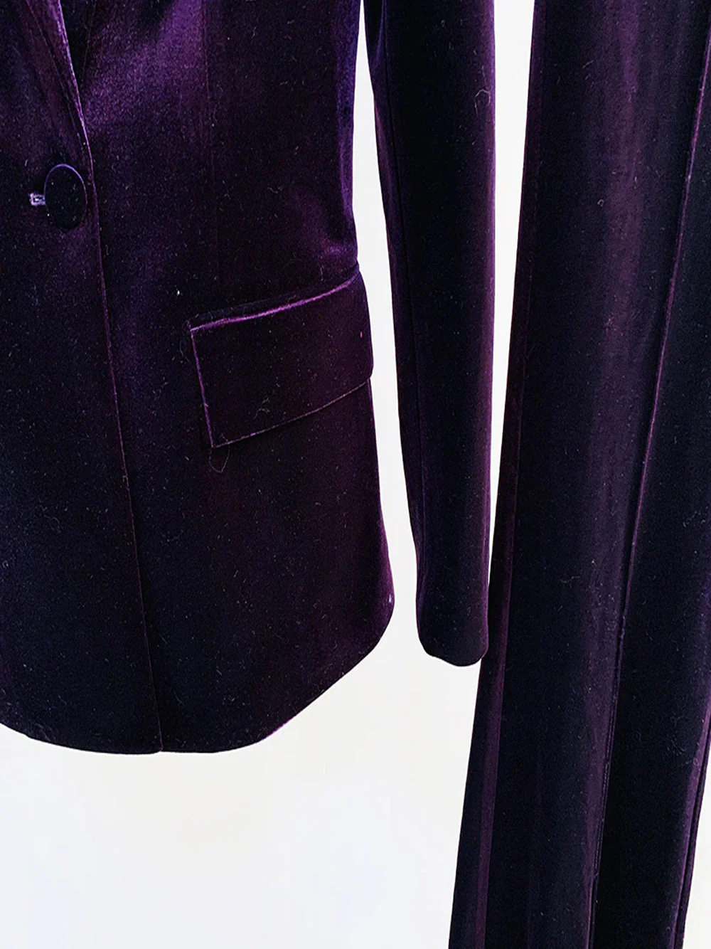 HINIYA Velvet Blazer & Flared Pants Set in Purple - Image 12