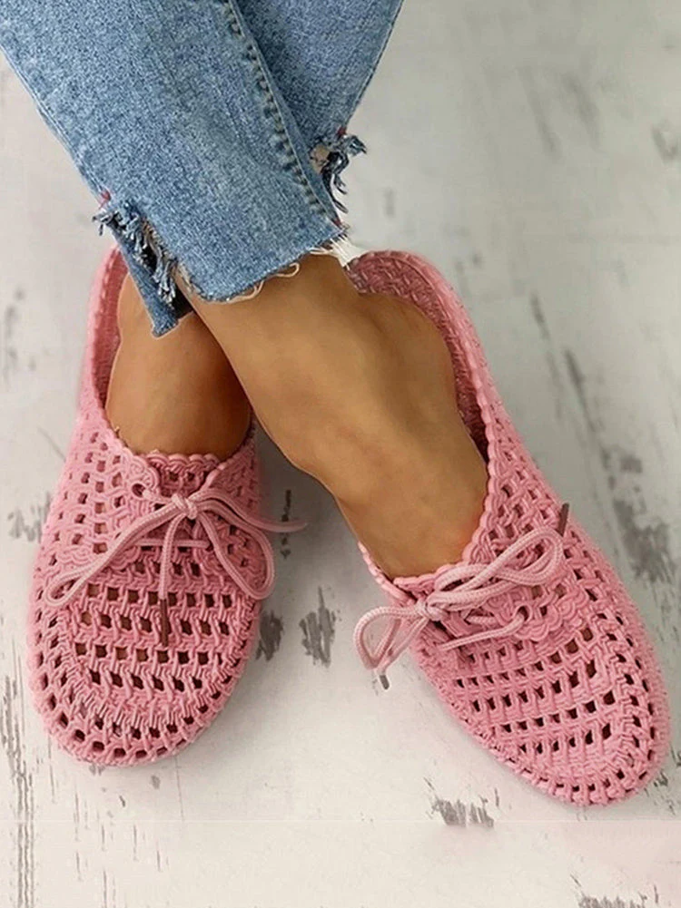 Hollow Out Beach Flat Sandals - Image 7