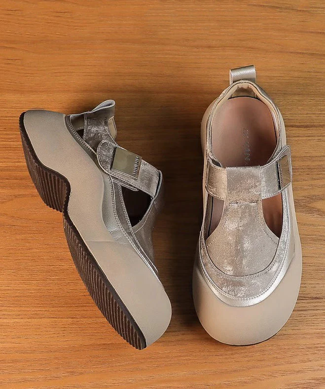 Hollow Out Platform Apricot Breathable Sandals - Image 5