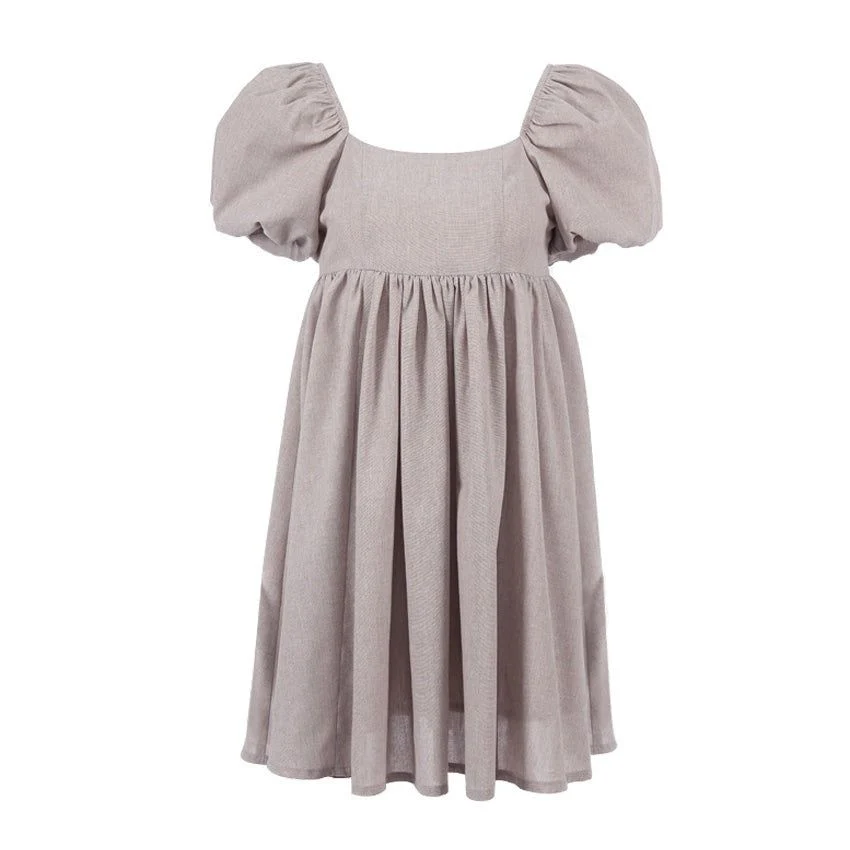 Hot Vibes Puff Sleeve High Waist Linen Mini Dress - Image 10