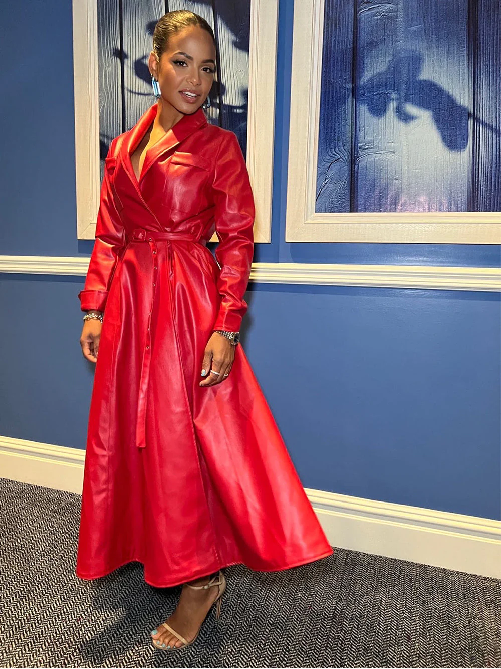 HOUDA Maxi Leather Trench Coat - Image 5