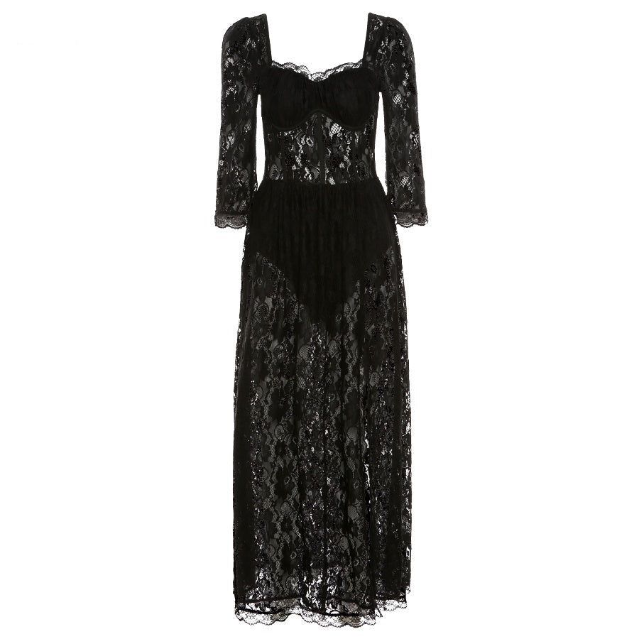 In Her Prime Lace High Slit Maxi Dress - Image 8