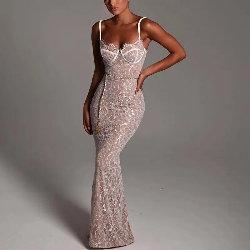 In My Glamour Lace Chain Belt Maxi Dress - Image 2