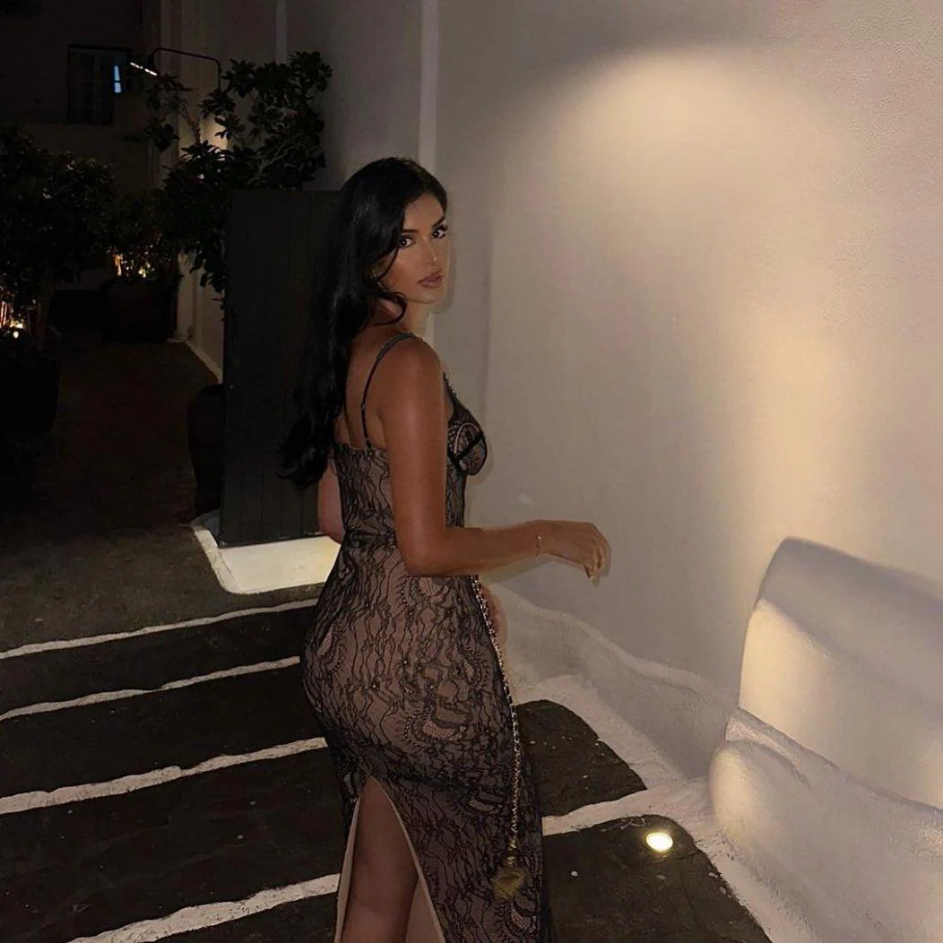 In My Glamour Lace Chain Belt Maxi Dress - Image 6