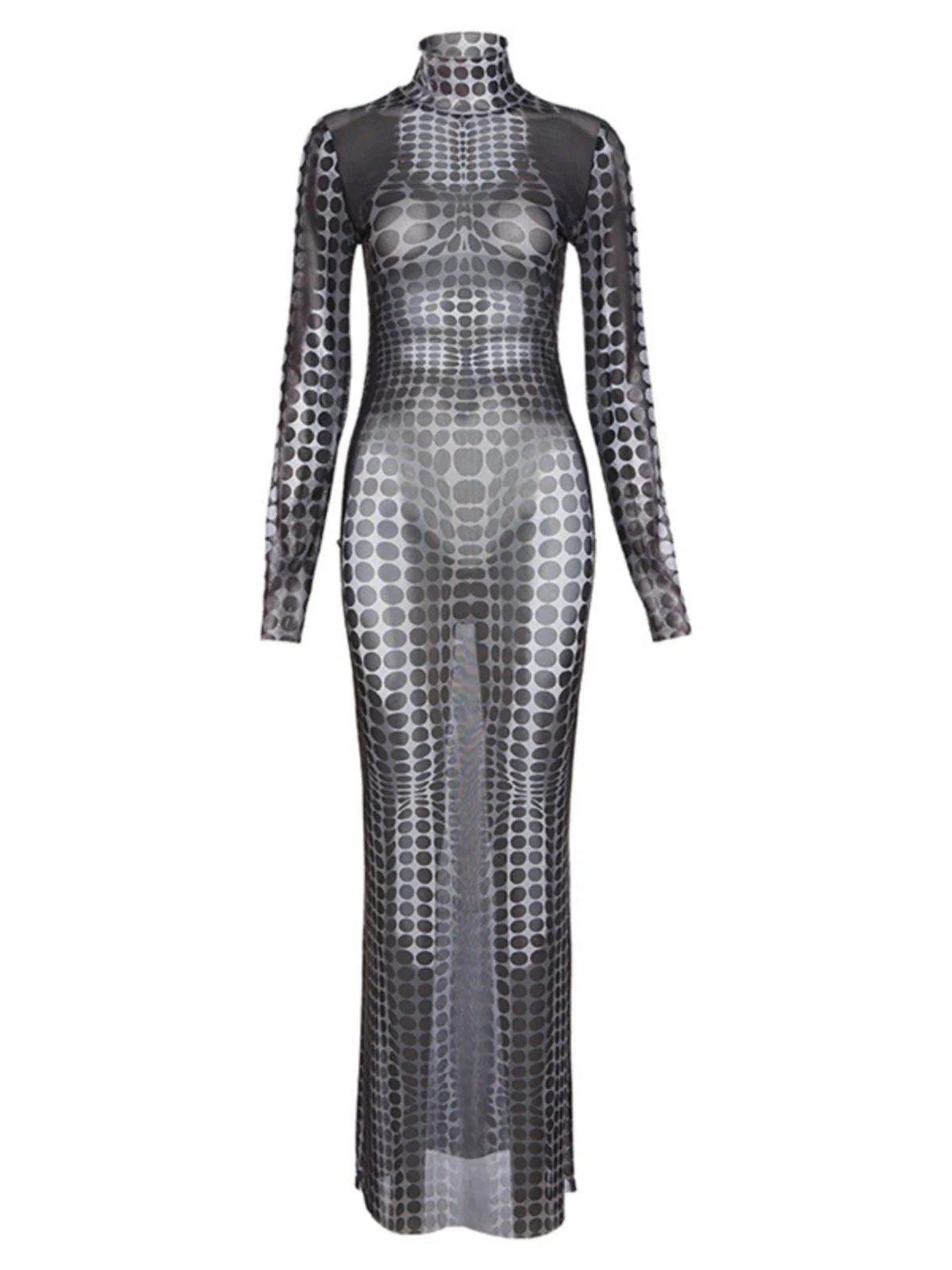 Ishi Long Sleeve Maxi Dress In Black - Image 6