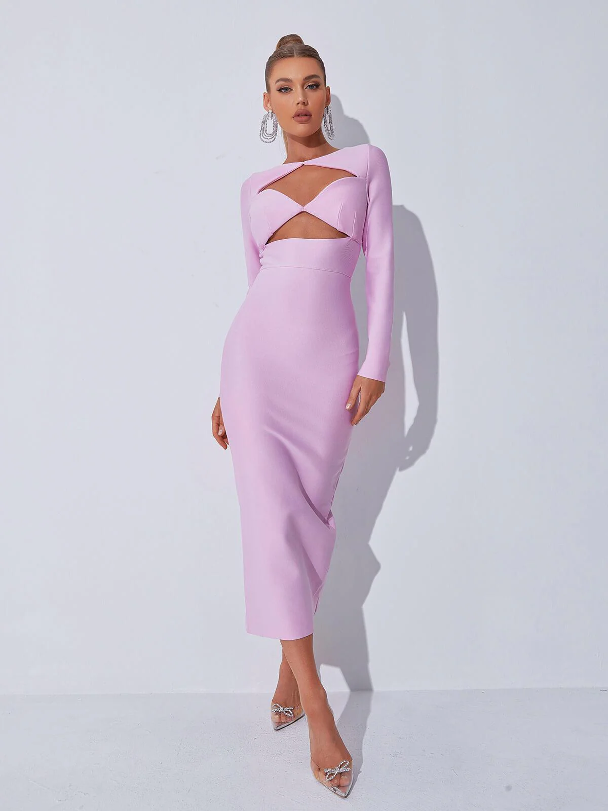 Isobel Long Sleeve Cutout Bandage Dress - Image 2