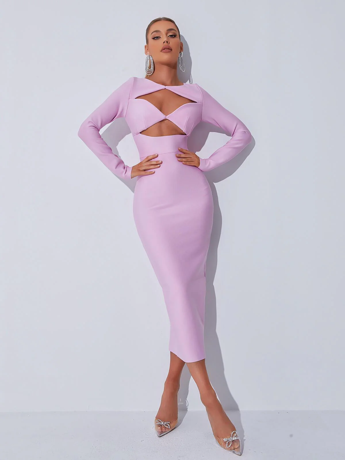 Isobel Long Sleeve Cutout Bandage Dress - Image 3