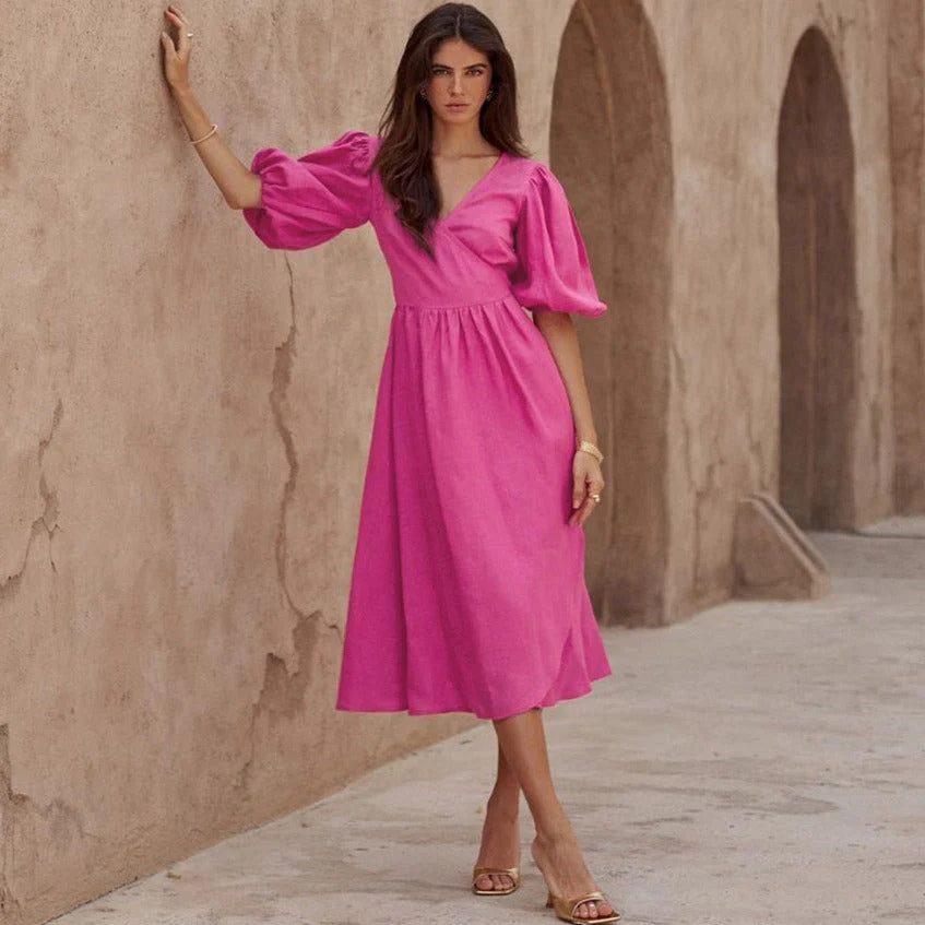 It'S Me Not You Puff Sleeve Midi Dress - Image 10