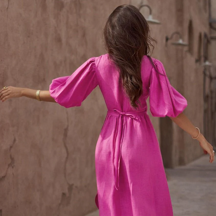 It'S Me Not You Puff Sleeve Midi Dress - Image 5