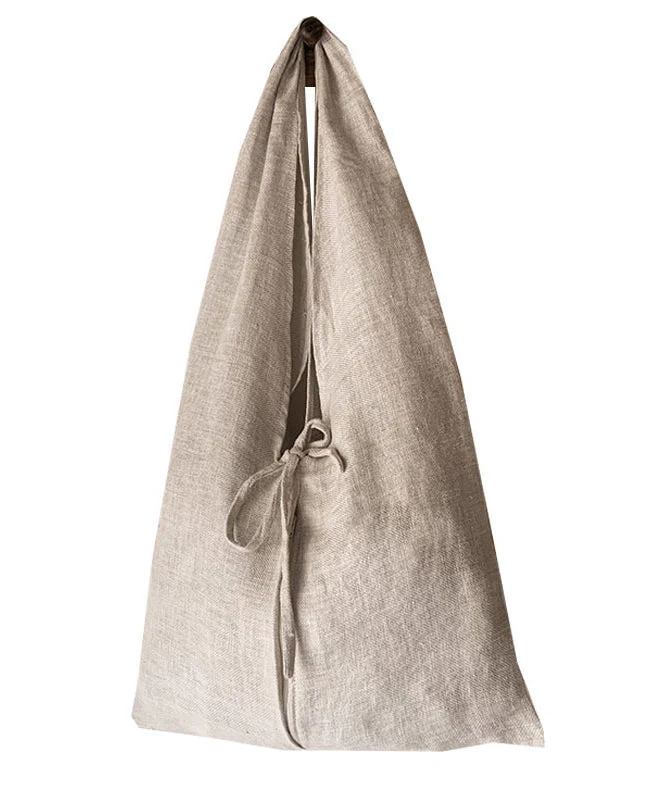 Japanese Linen Large Capacity Lace Up Shoulder Bag - Image 5