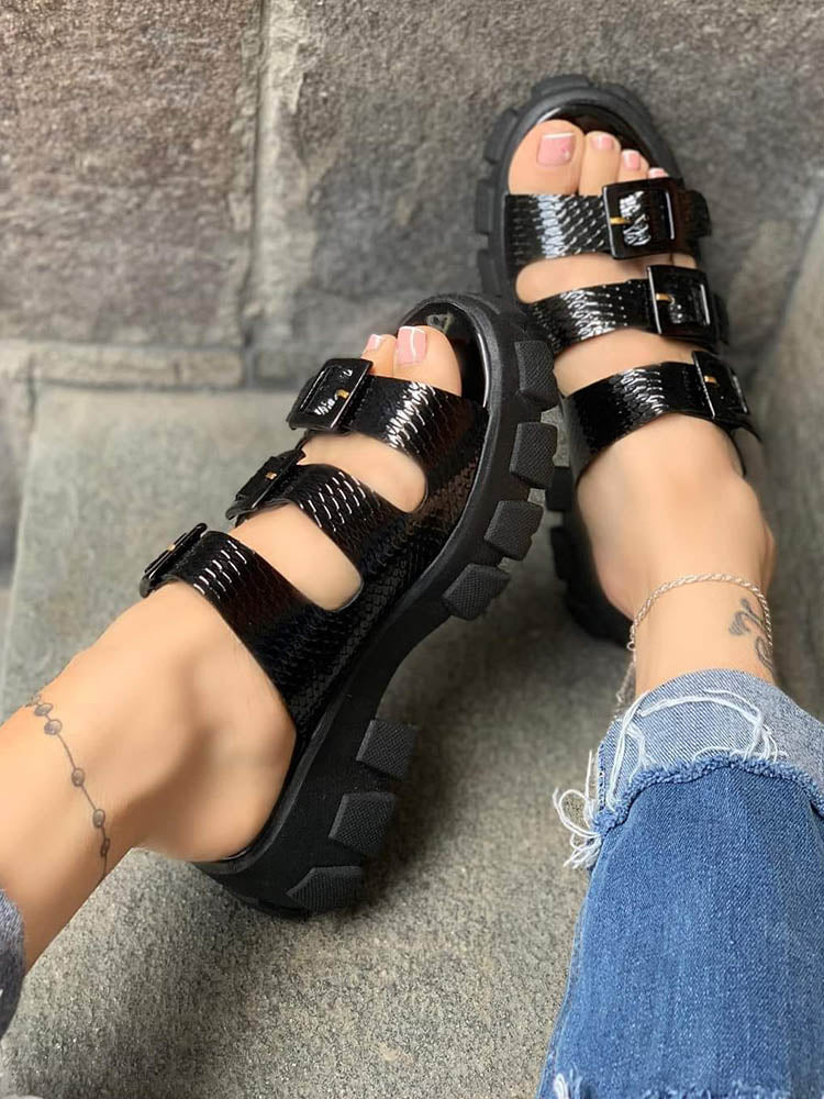 Jelly Chunky Heel Sandals - Image 2