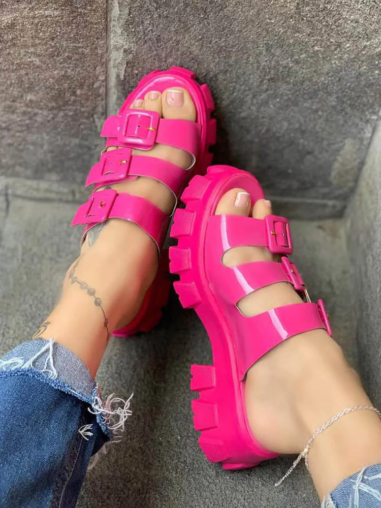 Jelly Chunky Heel Sandals - Image 5