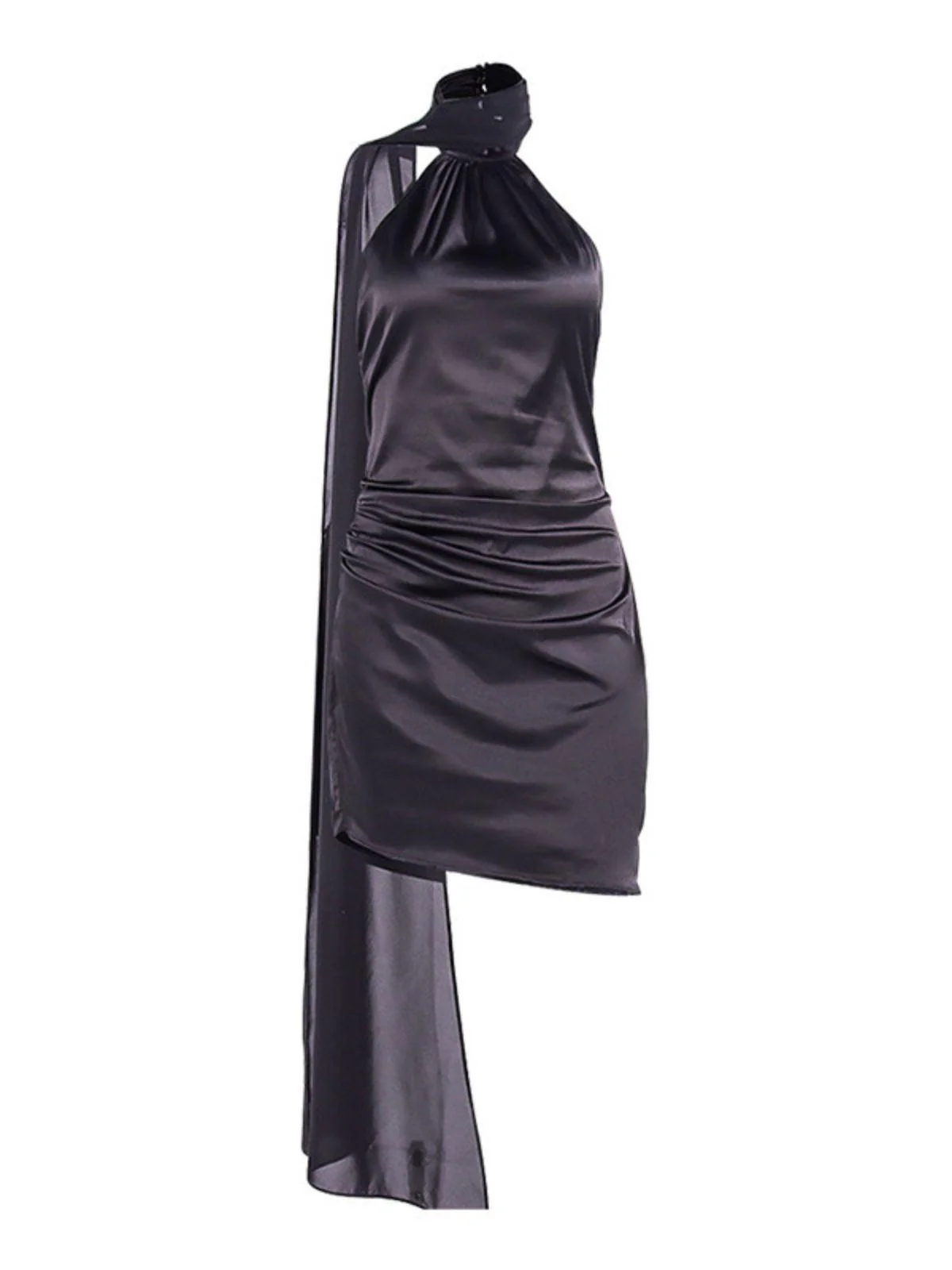 Jenny Satin Halterneck Mini Dress - Image 6
