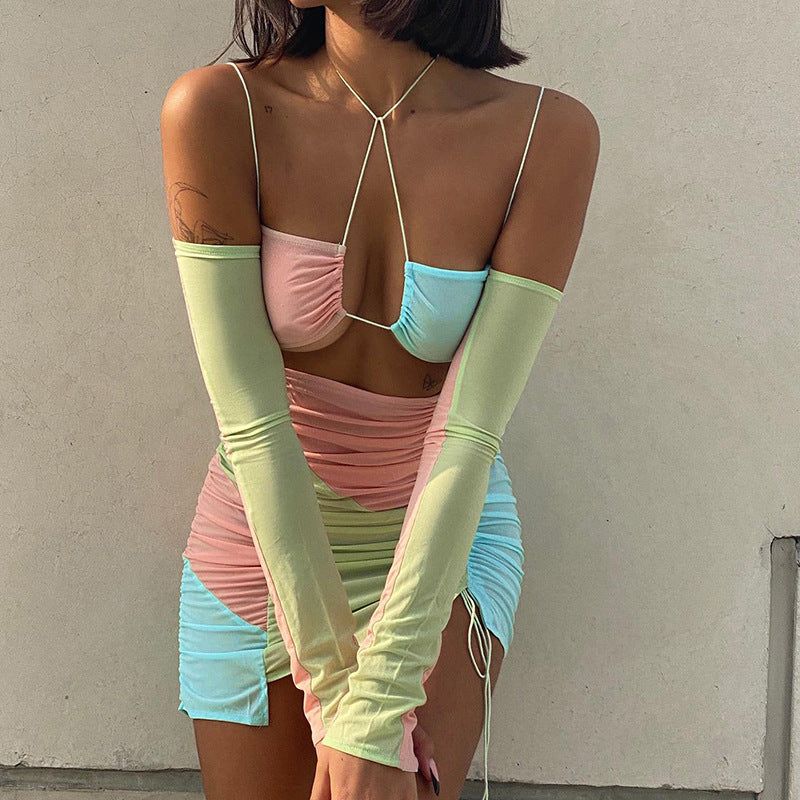 Juicy Fruit Asymmetric Ruched Mini Dress - Image 2