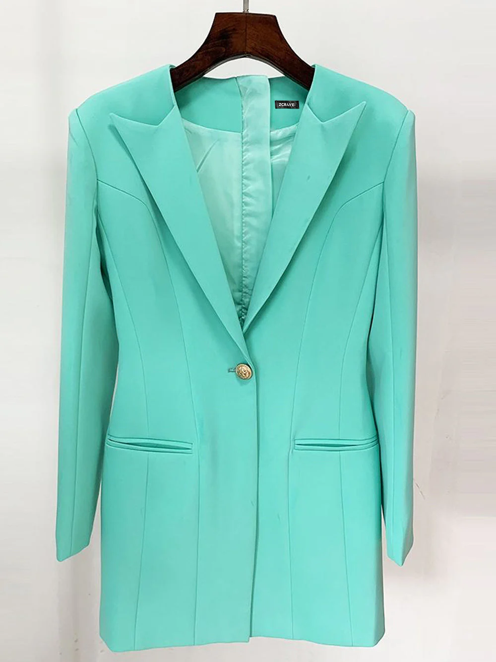 KAJENE Blazer Dress in Turquoise - Image 6