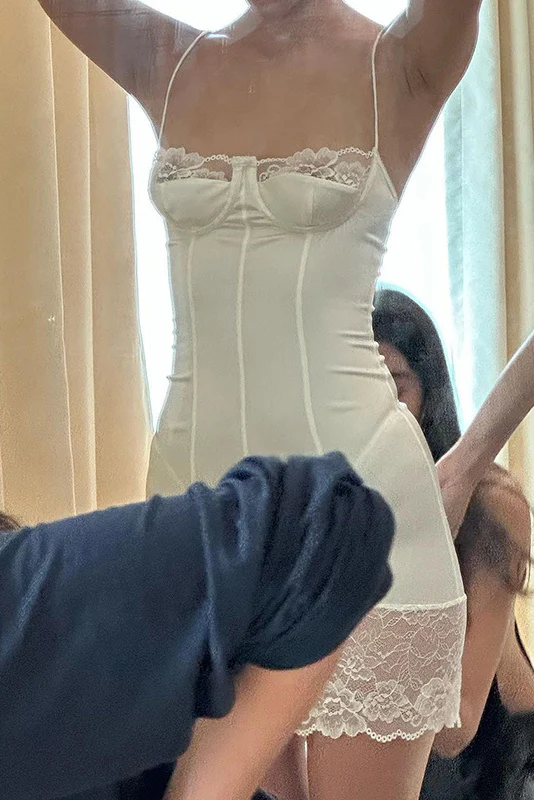 Kapri Lace Ruffle Corset Dress - Image 17