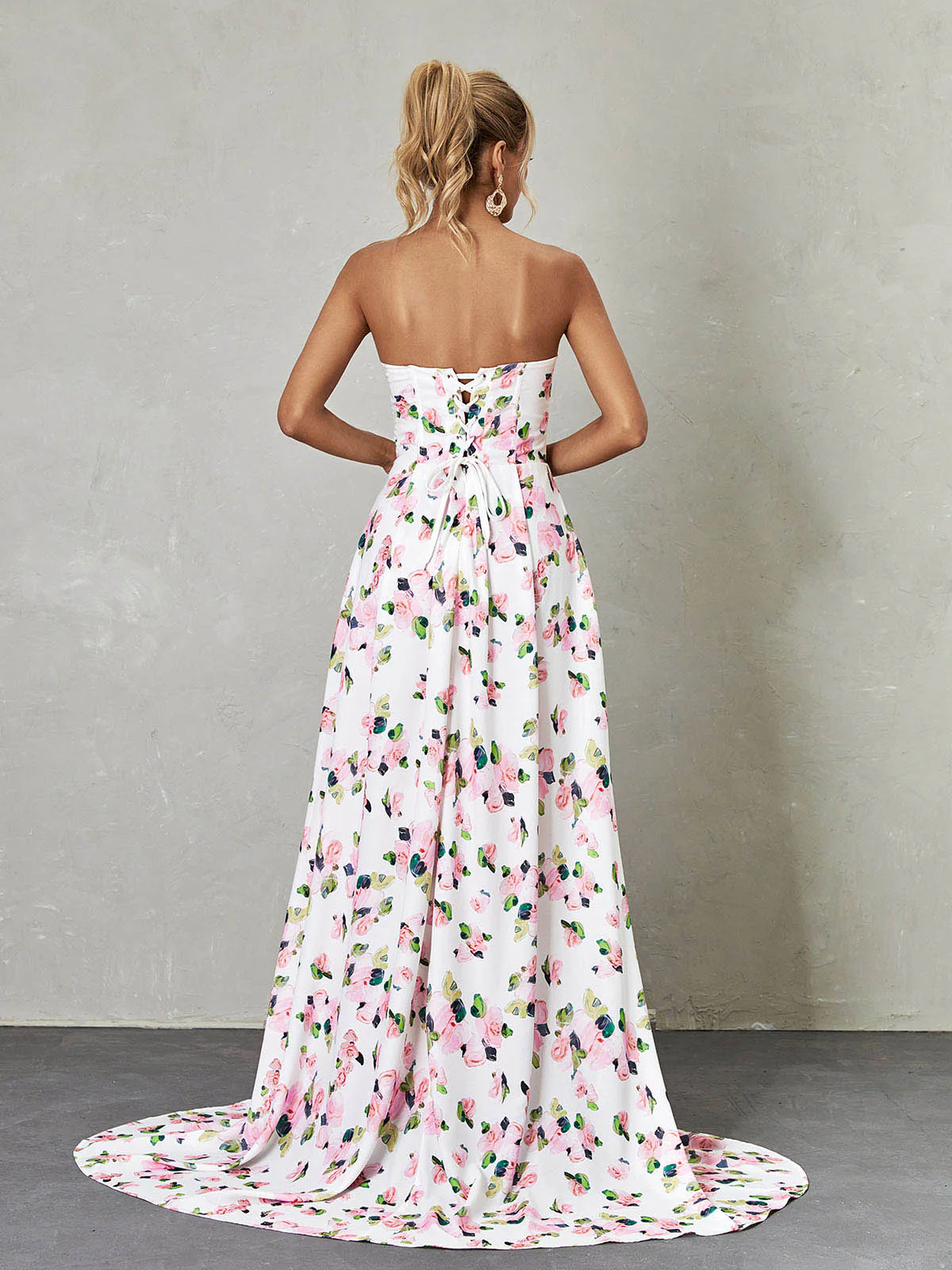 Kizzy Strapless Floral Split Maxi Dress - Image 5