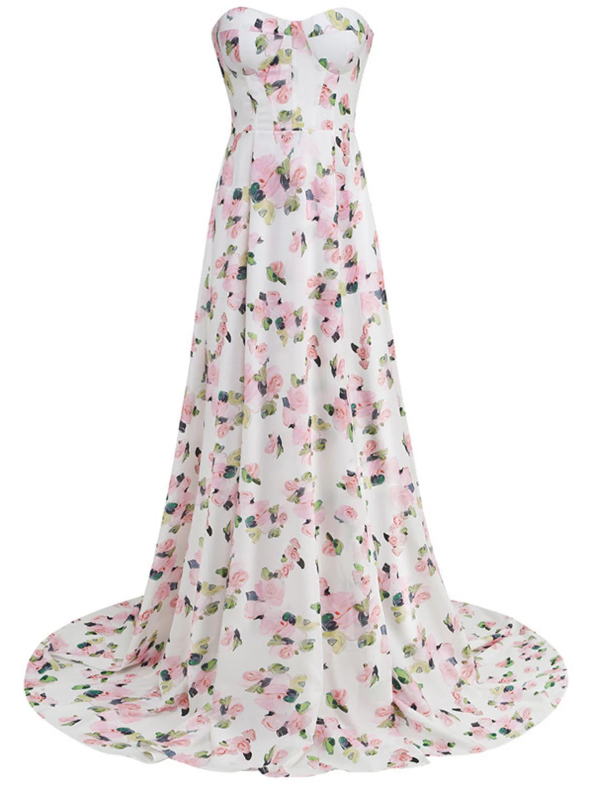 Kizzy Strapless Floral Split Maxi Dress - Image 6