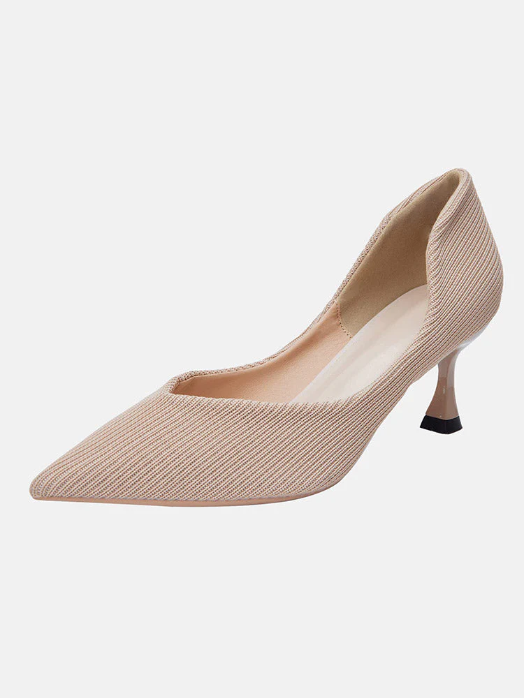 Knit Slip On Pointed Toe Heel - Image 2